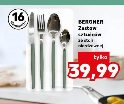Zestaw sztućców ze stali nierdzewnej BERGNER 16 elementów promocja w Kaufland