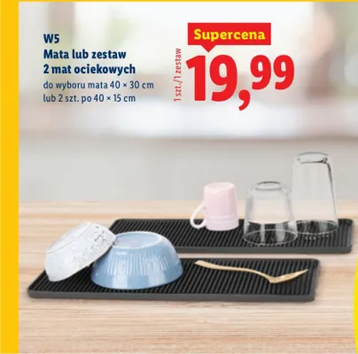 Mata lub zestaw 2 mat ociekowych promocja w Lidl