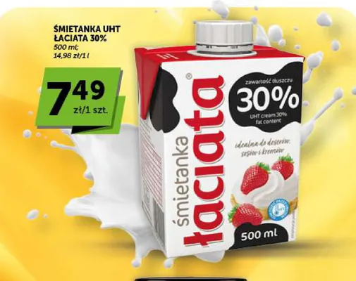 Śmietanka UHT Łaciata 30% promocja w Groszek