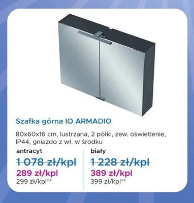 Szafka górna IO ARMADIO antracyt promocja w Blu Salony Łazienek