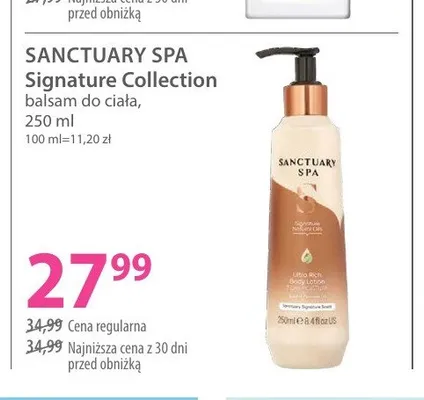 Balsam do ciała Sanctuary Spa Signature Collection promocja w Hebe