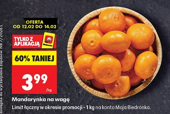 Mandarynka na wagę promocja w Biedronka
