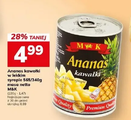 Ananas kawałki w lekkim syropie promocja w Hitpol
