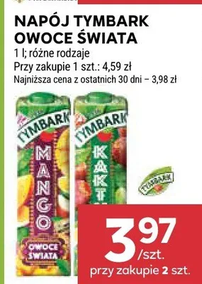 Napój Tymbark Owoce Świata promocja w Stokrotka
