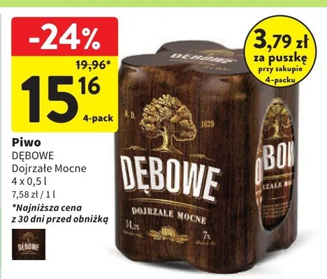 Piwo Dojrzałe Mocne 4-pack promocja w Intermarche