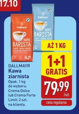 Kawa ziarnista Crema Forte Dallmayr promocja w Aldi