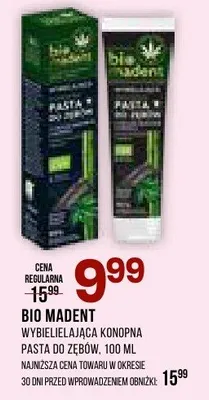 Wybielająca konopna pasta do zębów Bio Madent 100ml promocja w Drogerie Natura