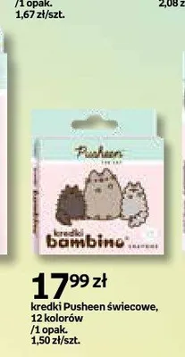 Kredki świecowe Pusheen Bambino 12 kolorów promocja w Empik