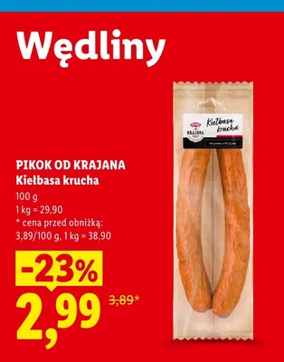 Kiełbasa krucha Pikok Od Krajana promocja w Lidl