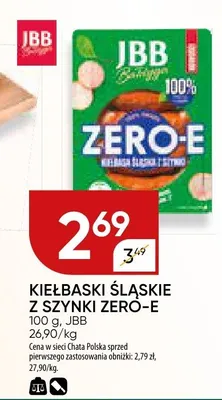 Kiełbaski śląskie z szynki Zero-E JBB promocja w Chata Polska