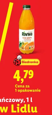 Sok pomarańczowy Riviva 100% promocja w Lidl