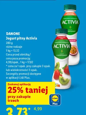 Jogurt pitny Activia promocja w Lidl