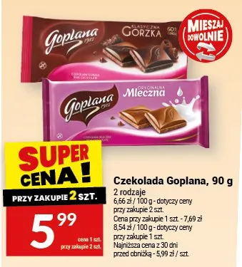 Czekolada Goplana mleczna promocja w Twój Market