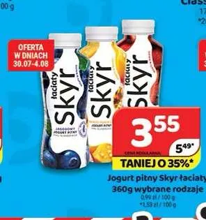 Jogurt pitny Skyr Łaciate jagodowy promocja w Delfin