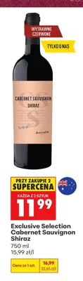 Wino czerwone wytrawne Exclusive Selection Cabernet Sauvignon Shiraz promocja w Biedronka