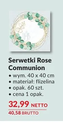 Serwetki DUNI Rose Communion 40x40cm promocja w Makro