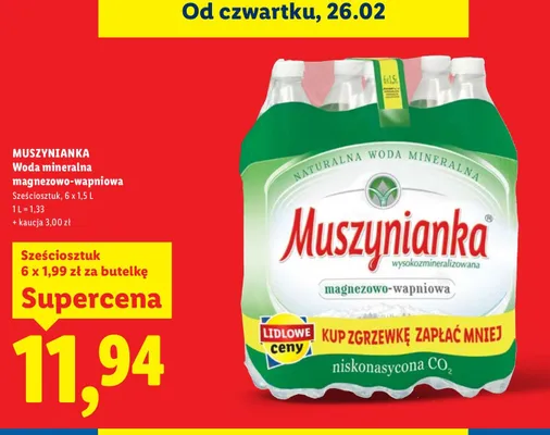 Woda mineralna magnezowo-wapniowa promocja w Lidl