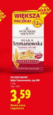 Mąka pszenna Szymanowska typ 480 Polskie Młyny promocja w Lidl