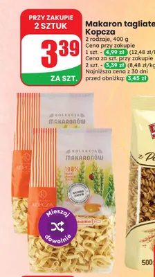 Makaron tagliatelle Kopcza promocja w Dino