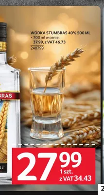 Wódka Stumbras 40% promocja w Selgros