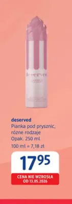 Pianka pod prysznic deserved promocja w Drogerie DM