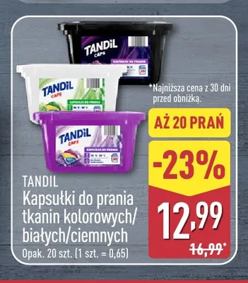 Kapsułki do prania tkanin białych Tandil promocja w Aldi