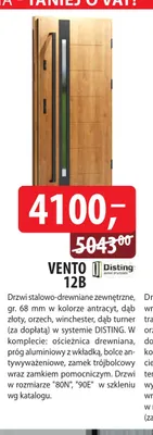 Drzwi stalowo-drewniane zewnętrzne Vento 12B Disting promocja w Dobre Dla Domu