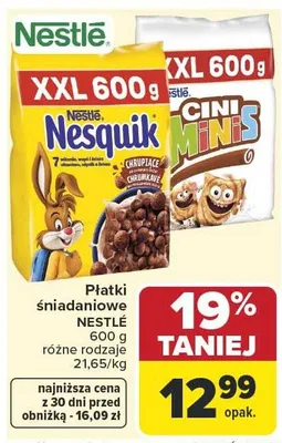 Płatki śniadaniowe Cini Minis Nestlé XXL promocja w Carrefour Market