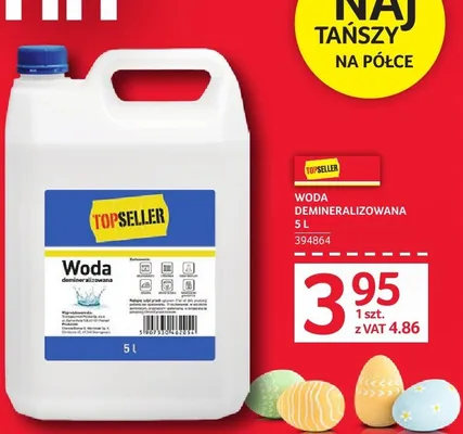 Woda demineralizowana TOPSELLER 5L promocja w Selgros