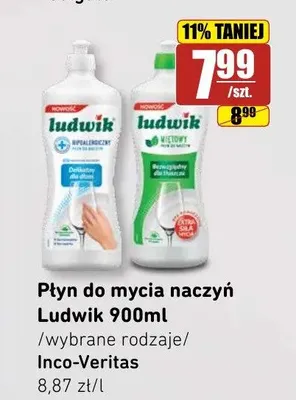 Płyn do mycia naczyń Ludwik Miętowy promocja w API Market