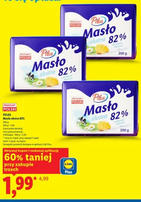 Masło ekstra 82% Pilos promocja w Lidl