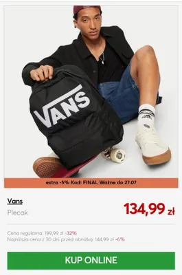 Plecak Vans promocja w eobuwie.pl