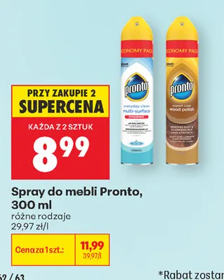 Spray do mebli Pronto Everyday Clean Multi-Surface Classic promocja w Biedronka