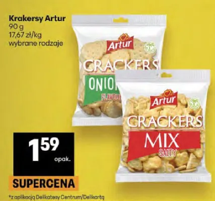 Krakersy Artur Onion promocja w Delikatesy Centrum