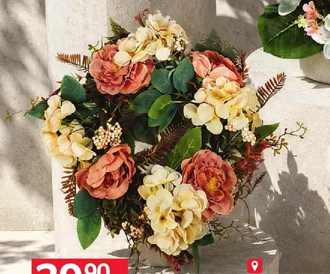 Wianek kwiatowy 37 cm promocja w Selgros