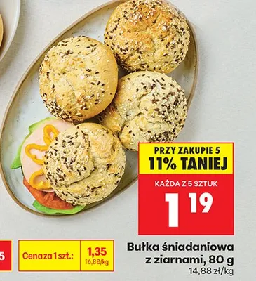 Bułka śniadaniowa z ziarnami promocja w Biedronka