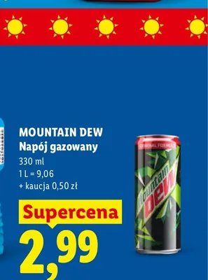 Napój gazowany Mountain Dew promocja w Lidl
