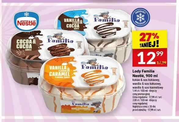 Lody Familia wanilia & sos karmelowy Nestlé promocja w Twój Market