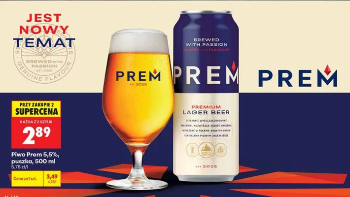 Piwo Prem 5,5% promocja w Biedronka