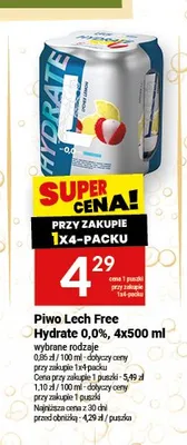 Piwo bezalkoholowe Lech Free Hydrate 4-pak 500 ml promocja w Twój Market