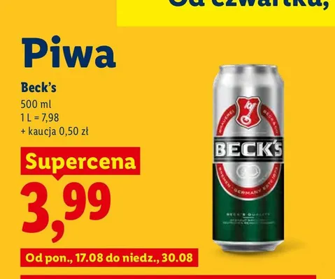 Piwo Beck's promocja w Lidl