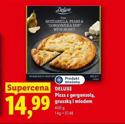 Pizza z gorgonzolą, gruszką i miodem Deluxe promocja w Lidl