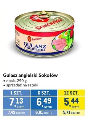 Gulasz angielski Sokołów promocja w Makro