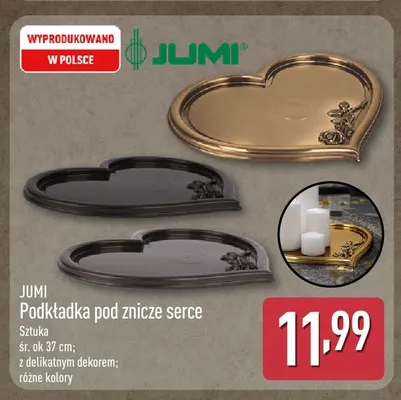 Podkładka pod znicze serce Jumi promocja w Aldi