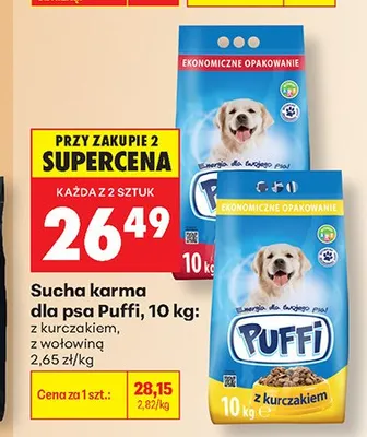 Sucha karma dla psa Puffi z wołowiną promocja w Biedronka