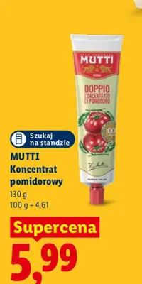Koncentrat pomidorowy Mutti promocja w Lidl