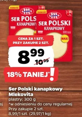 Ser Polski kanapkowy Mlekovita promocja w Netto