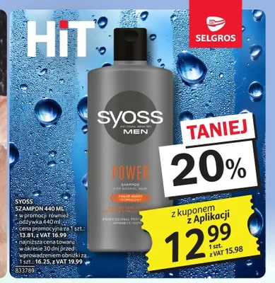 Szampon do włosów Syoss Men Power promocja w Selgros