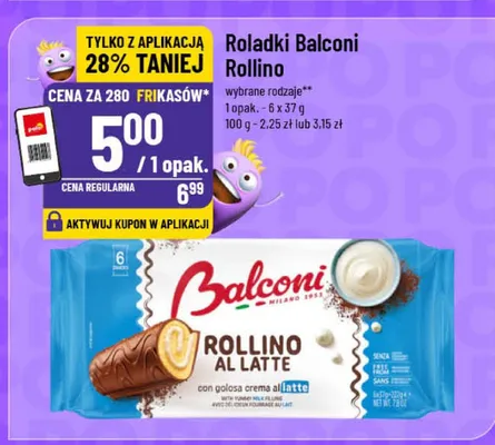 Roladki Balconi Rollino al latte promocja w POLOmarket