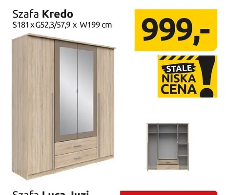 Szafa Kredo S181xG52,3/57,9xW199cm promocja w Black Red White